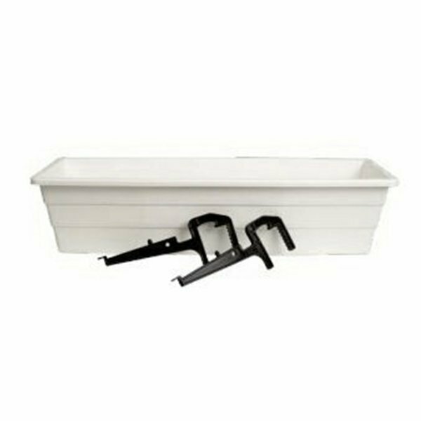 Plastique Dcn Planter 18x7x5in Plstc Wht 2800/6